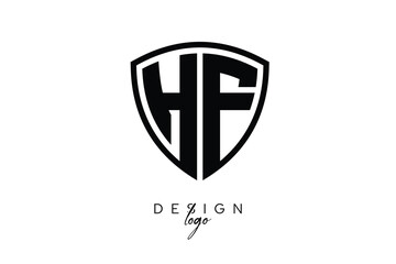 HF  Shield Letter Logo Modern Monogram Emblem for Security, Sports, Corporate & Premium Branding