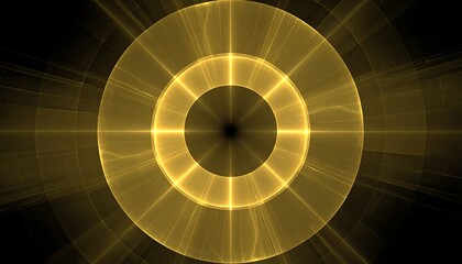 Fototapeta premium Golden concentric circles radiating light
