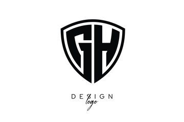 GH  Shield Letter Logo Modern Monogram Emblem for Security, Sports, Corporate & Premium Branding