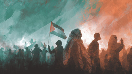 Protest Banner Design Supporting Palestinian People
