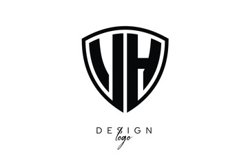 VH  Shield Letter Logo Modern Monogram Emblem for Security, Sports, Corporate & Premium Branding