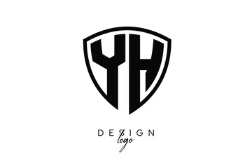 YH  Shield Letter Logo Modern Monogram Emblem for Security, Sports, Corporate & Premium Branding