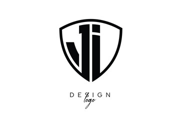JI  Shield Letter Logo Modern Monogram Emblem for Security, Sports, Corporate & Premium Branding