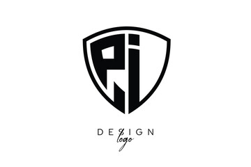 PI  Shield Letter Logo Modern Monogram Emblem for Security, Sports, Corporate & Premium Branding