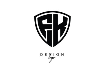 EK  Shield Letter Logo Modern Monogram Emblem for Security, Sports, Corporate & Premium Branding