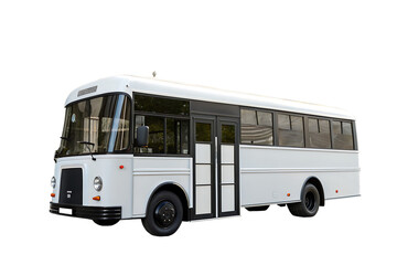 White bus with a black front and a white top AI generated by PNG