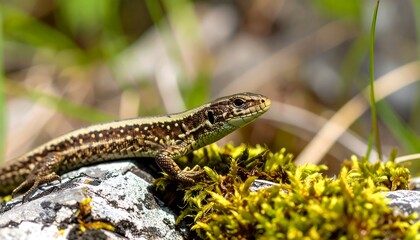 Fototapeta premium Close-up of lizard on rock
