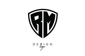 RM  Shield Letter Logo Modern Monogram Emblem for Security, Sports, Corporate & Premium Branding