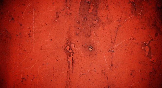 Textured red wall with scratches and imperfections, creating an abstract background for design use - Powered by Adobe
