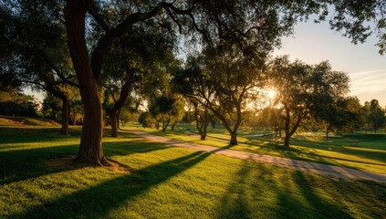 Golden hour parkland