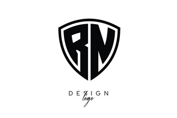 RN  Shield Letter Logo Modern Monogram Emblem for Security, Sports, Corporate & Premium Branding