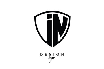 IN  Shield Letter Logo Modern Monogram Emblem for Security, Sports, Corporate & Premium Branding