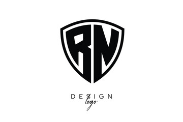 RN  Shield Letter Logo Modern Monogram Emblem for Security, Sports, Corporate & Premium Branding
