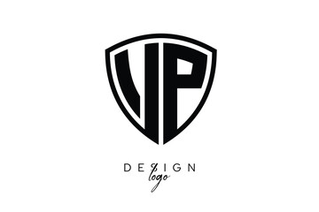 VP  Shield Letter Logo Modern Monogram Emblem for Security, Sports, Corporate & Premium Branding