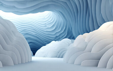 Fototapeta premium Abstract Wave-like Geometric Shapes in a Modern Design Setting