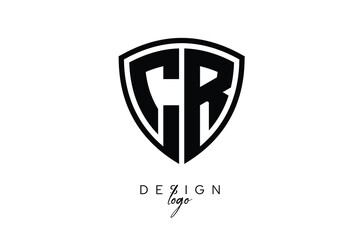 CR  Shield Letter Logo Modern Monogram Emblem for Security, Sports, Corporate & Premium Branding