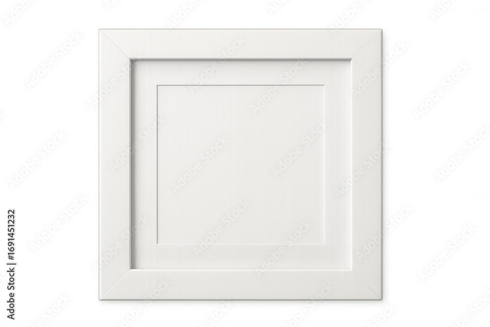 Poster white square picture frame with transparent background isolating the frame for easy compositing