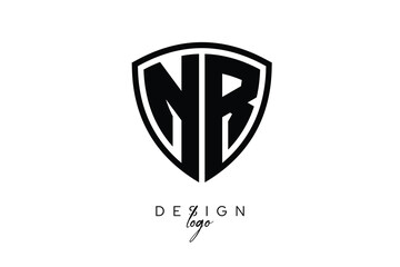 NR  Shield Letter Logo Modern Monogram Emblem for Security, Sports, Corporate & Premium Branding