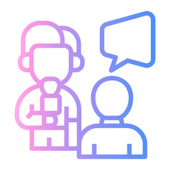 journalist Line Gradient Icon
