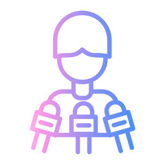 journalist Line Gradient Icon
