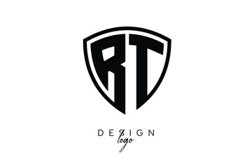 RT  Shield Letter Logo Modern Monogram Emblem for Security, Sports, Corporate & Premium Branding