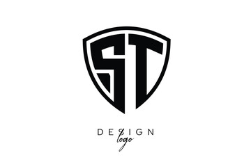 ST  Shield Letter Logo Modern Monogram Emblem for Security, Sports, Corporate & Premium Branding