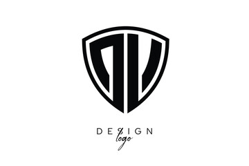DV  Shield Letter Logo Modern Monogram Emblem for Security, Sports, Corporate & Premium Branding