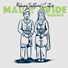 Malay Bride Wedding vector