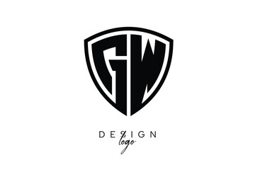GW  Shield Letter Logo Modern Monogram Emblem for Security, Sports, Corporate & Premium Branding