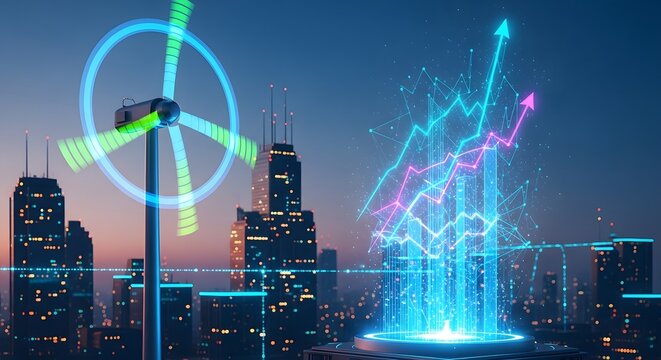 Sustainable Smart City: Wind Energy & Digital Growth in Modern Urban Landscape