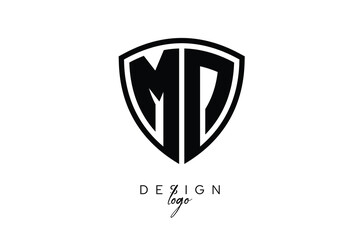 MD  Shield Letter Logo Modern Monogram Emblem for Security, Sports, Corporate & Premium Branding