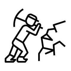 mining Line Icon