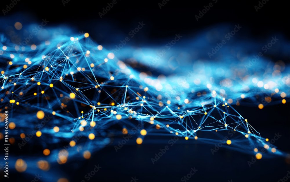 Aufkleber abstract network connections representing digital technology concepts