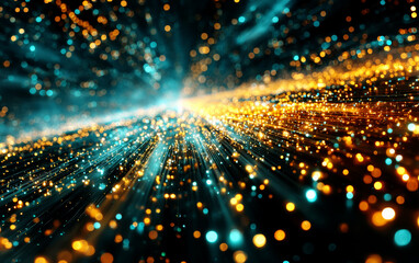 Vibrant and dynamic abstract light trails with glowing orbs