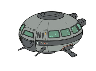 Spaceship illustration cartoon design
