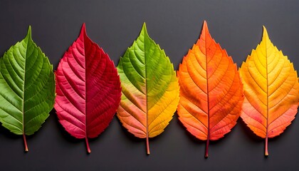 Obraz premium Vibrant autumn leaves in a gradient