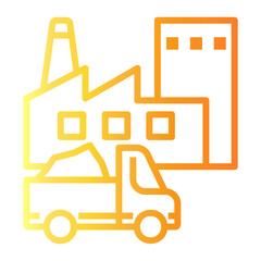mining Line Gradient Icon