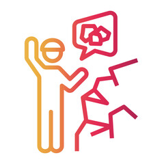 mining Line Gradient Icon