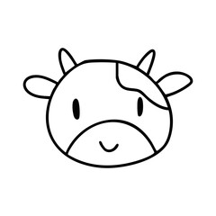 cute cow icon hand drawn