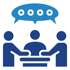 Meeting Icon Mini Illustration Icon. Use For Modern Concept, Print, Ui, Ux Kit, Web And App Development. Vector Related To Office, Education, Examination And More