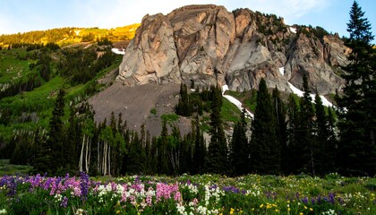 Mountain meadow at dawn