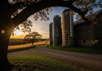 A farm building scenery.