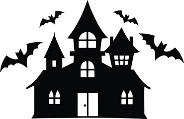 halloween house with bats