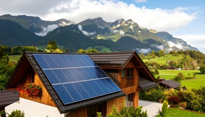 Alpine home with solar panels