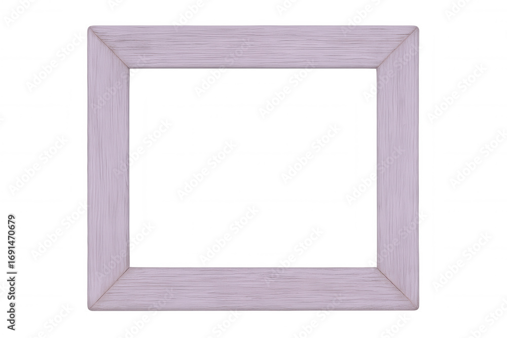 Poster light purple wooden picture frame isolated on transparent background, creating a simple yet elegant 