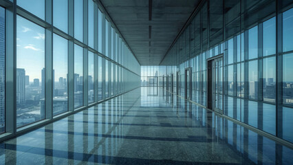 Obraz premium Contemporary architectural marvel featuring glass walls and ceiling design