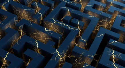Obraz premium Complex maze, electric patterns