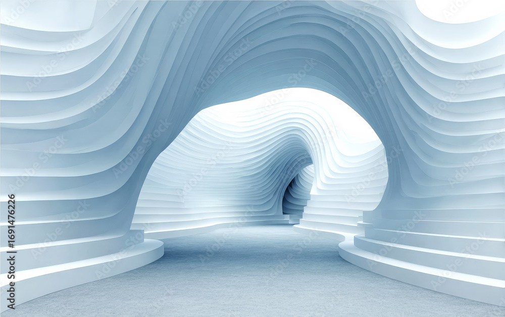 Aufkleber modern abstract curved architectural structure with smooth lines