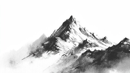 Obraz premium A grayscale mountain range