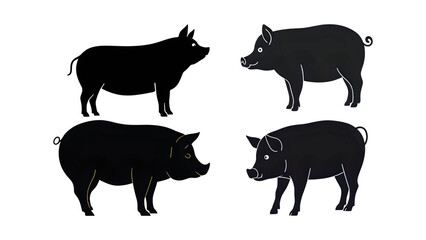 Pig farm animal isolated with cartoon vector illustration on transparent background